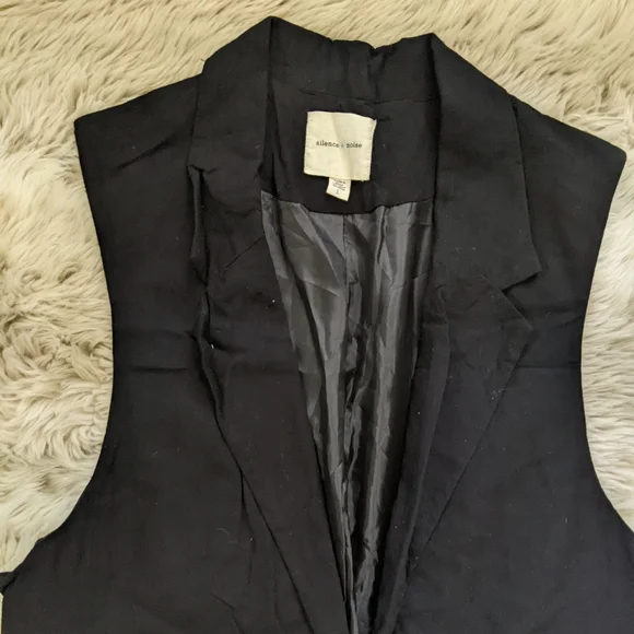 Black Sleeveless Blazer Vest - Picture 6 of 6